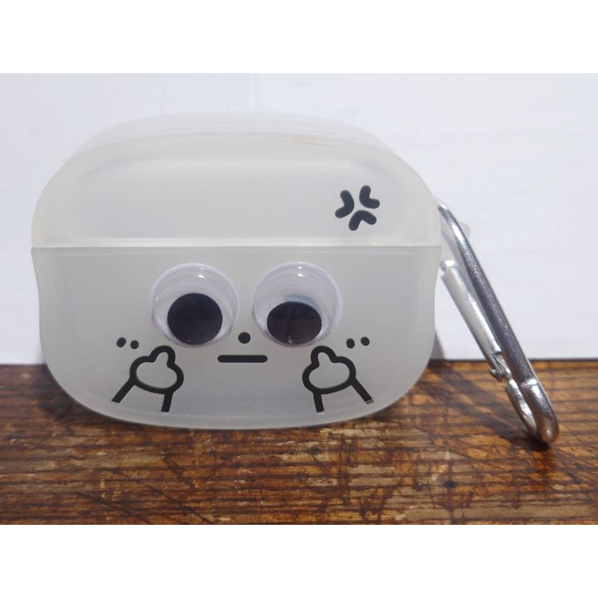 國際友好手勢 豎中指 眼睛會動 磨砂軟殼 適用於AirPods 3代耳機套AirPods Pro蘋果藍牙耳機保護套送掛鉤-細節圖5