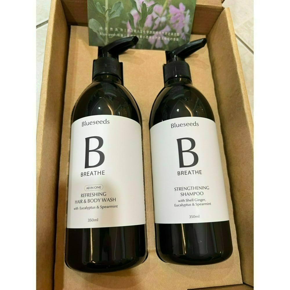 Blueseeds 芙氣雋永植萃禮盒 月桃尤加利葉薄荷強健洗髮露 +尤加利薄荷全身潔淨露-細節圖3