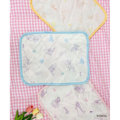 現貨《兔寶寶日本代購》迪士尼 公主系列 美人魚 貝兒 長髮 公主 涼感 枕頭墊 保潔墊 鬆緊帶 涼感毯
