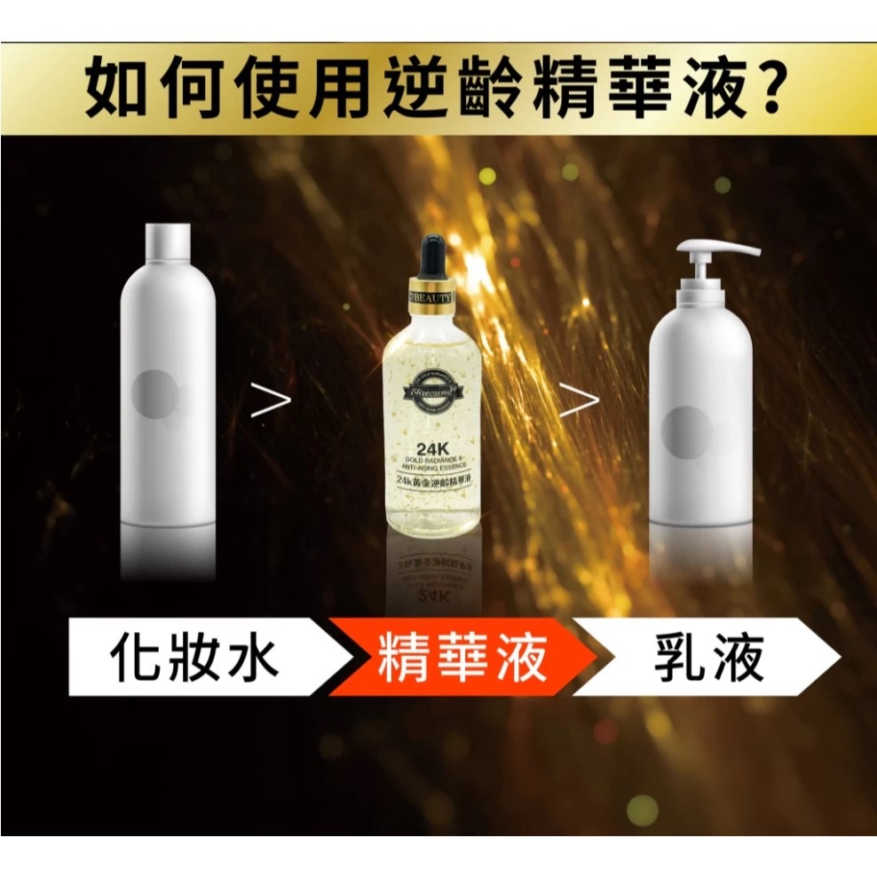 【Elizecosmo愛麗姿】24K黃金逆齡精華液(100mL/瓶) 金箔添加 快速導入-細節圖6