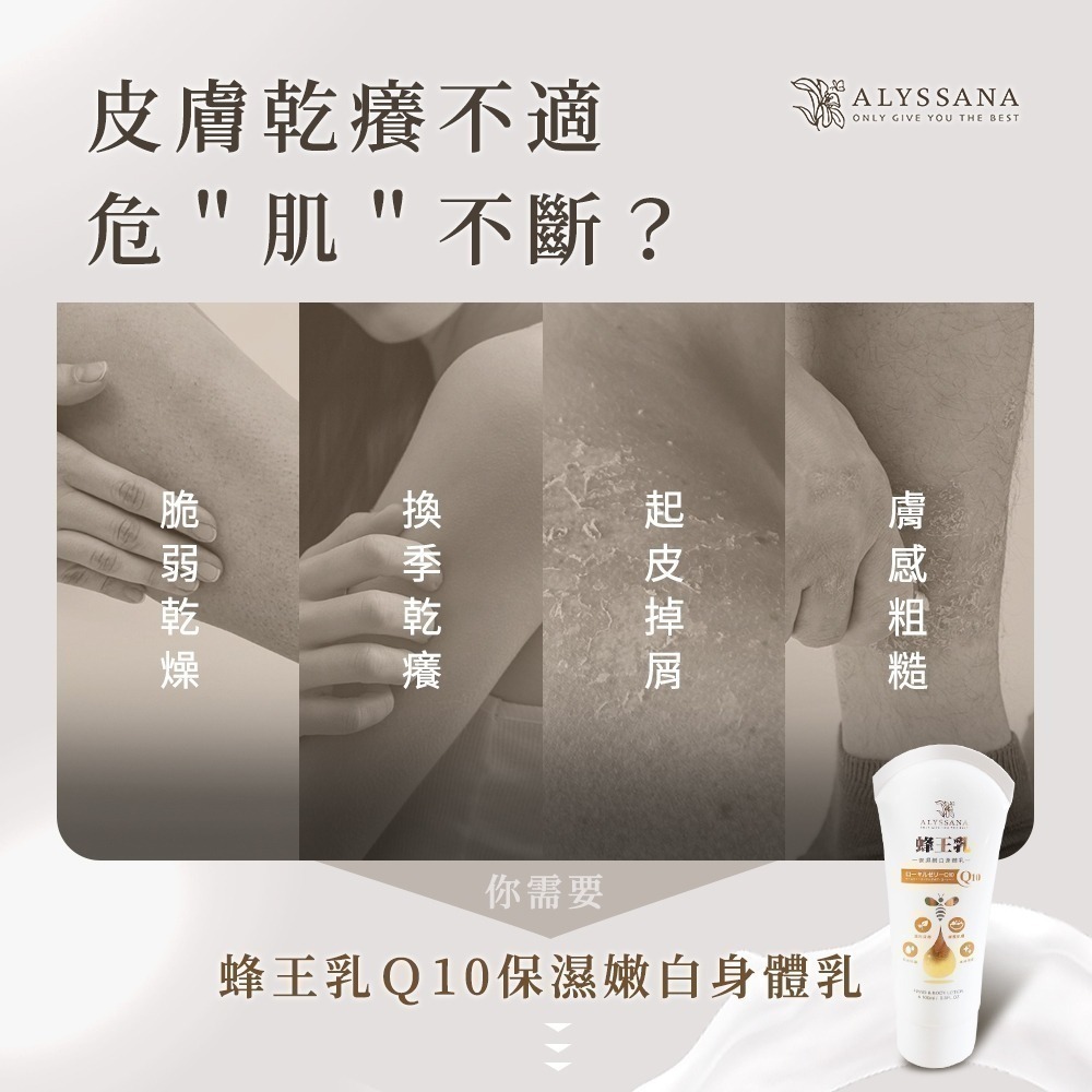 【FB社團團購】ALYSSANA 蜂王乳Q10保濕嫩白身體乳100g/入💘秋冬換季 乾肌首選 可直接下單-細節圖5