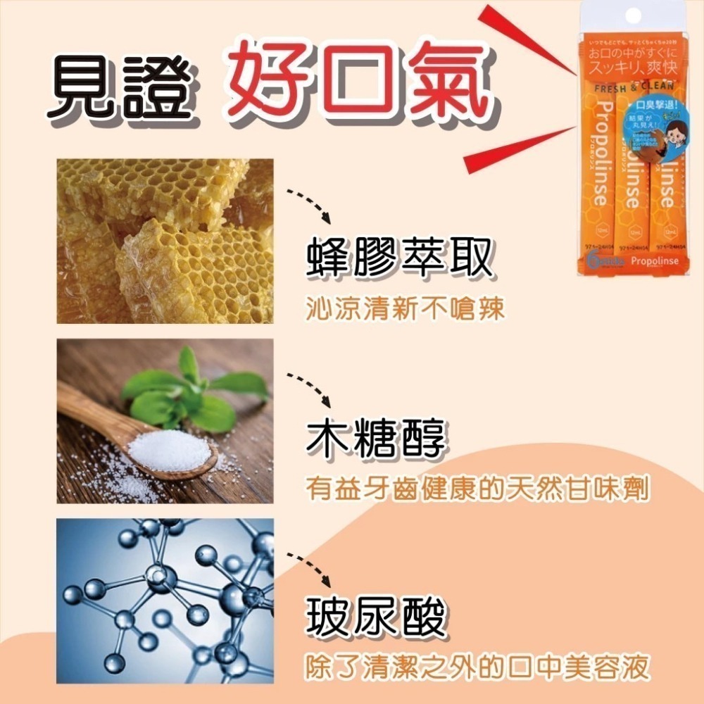 【Propolinse】蜂膠漱口水隨身包 (12ml*6包一盒) 口腔清新 漱口水 旅行必備 隨身包-細節圖2