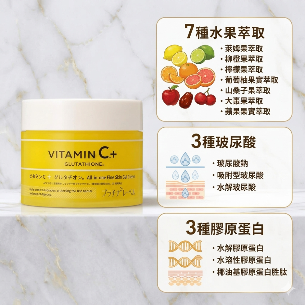 鉑潤肌 維他命C穀胱甘肽 all in one水凝霜 300g 提亮 改善暗沉 清爽保濕  VC水凝霜-細節圖3
