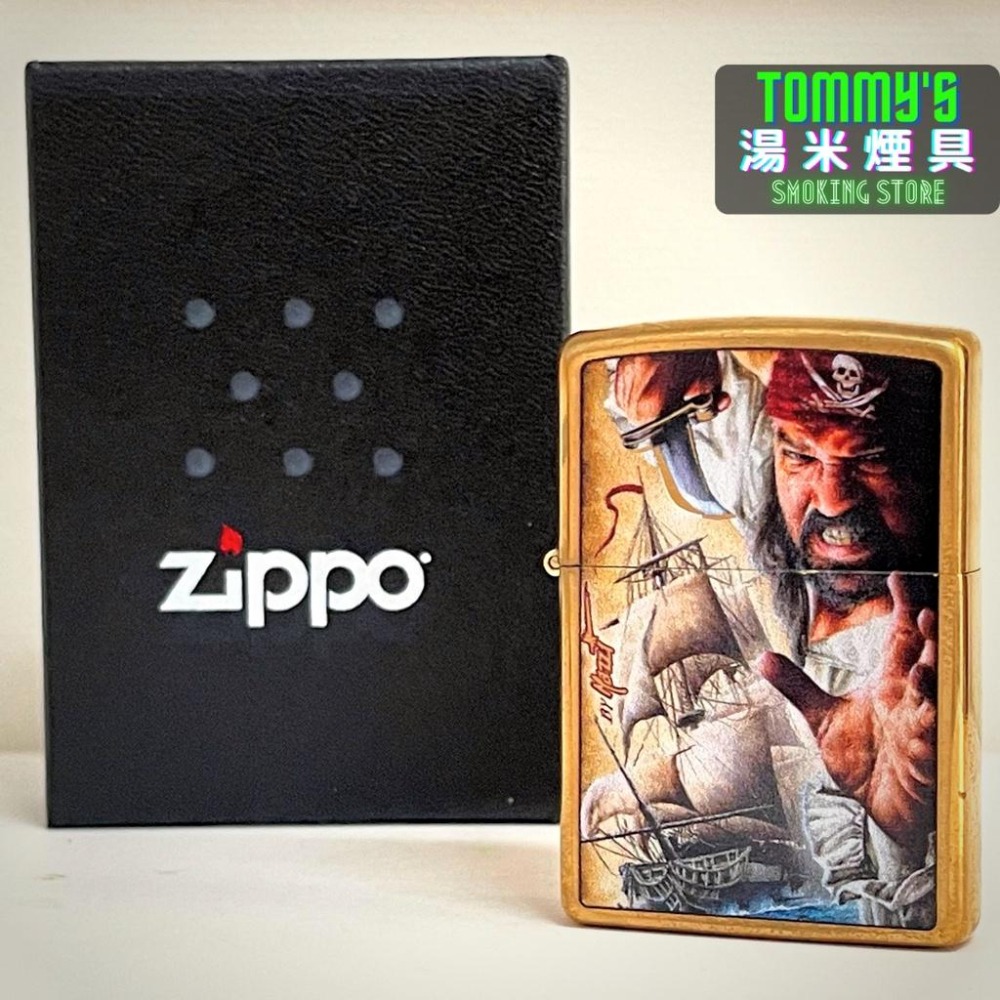 『實體店面🏠』正品 美國 ZIPPO 打火機-Mazzi作品系列『野蠻海盜』黃銅拉絲機身『型號29781』-細節圖8