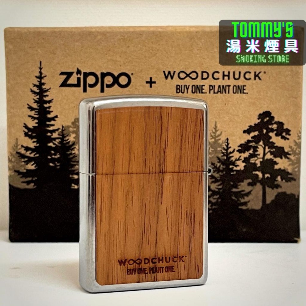 『實體店面🏠』正品 美國 ZIPPO 打火機-WOODCHUCK『幸運草』鍍鉻刷舊紋路『型號49056』-細節圖3