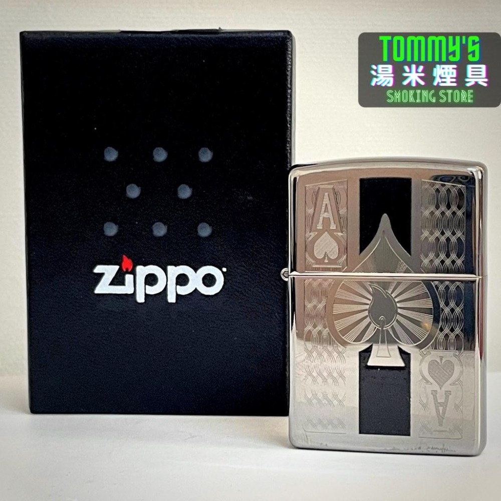 『實體店面🏠』正品 美國 ZIPPO 打火機- Luck系列『火焰黑桃A』鍍鉻鏡面拋光『型號24196』-細節圖7