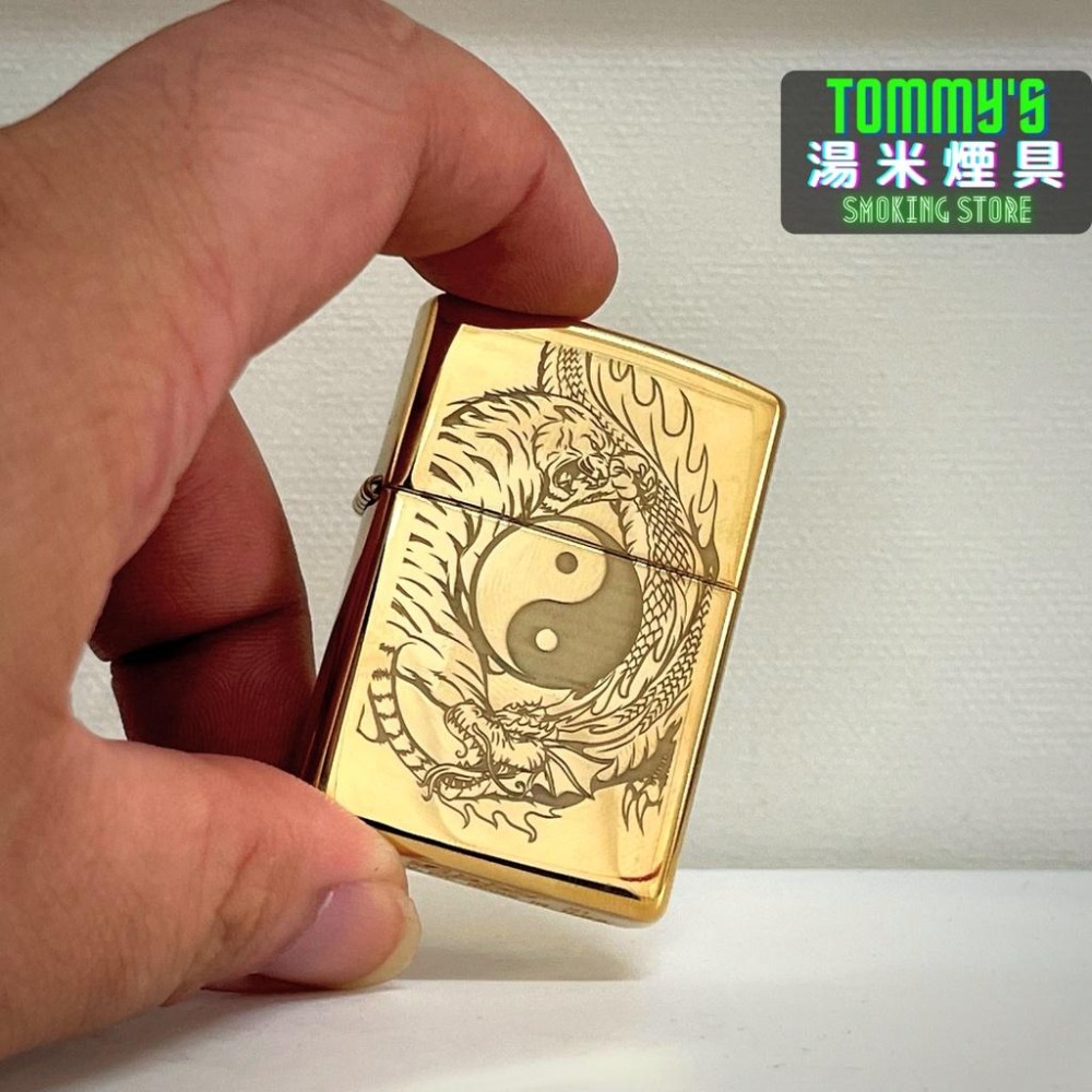 『實體店面🏠』正品 美國 ZIPPO 打火機-Spiritual系列『龍虎太極』黃銅鏡面拋光『49024』-細節圖5