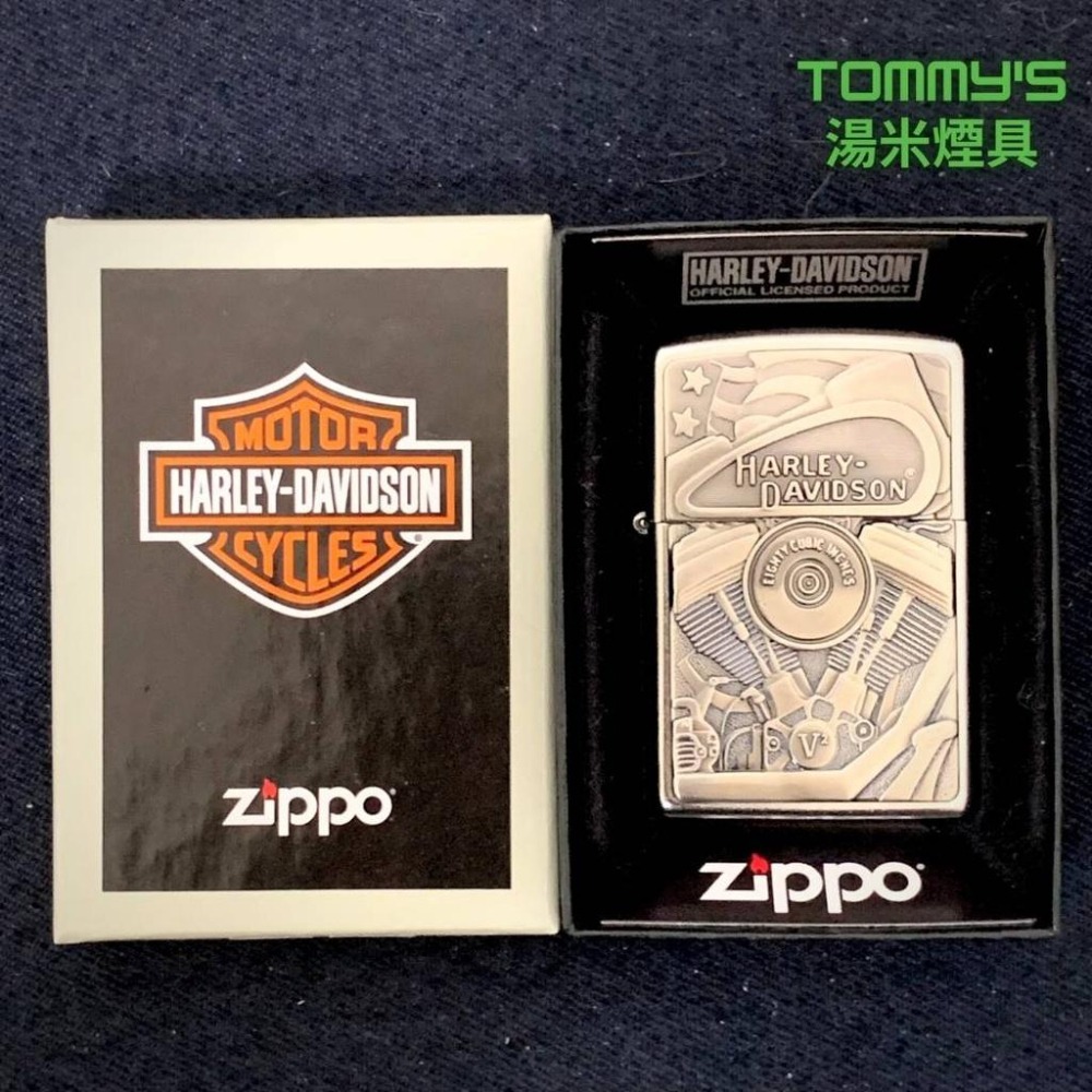 『實體店面🏠』正品 美國Zippo 打火機- 哈雷系列-鍍鉻刷舊機身『V2引擎』型號29266『湯米煙具』-細節圖8