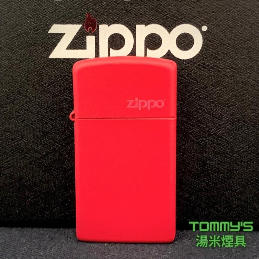 『實體店面🏠』正品 美國Zippo 打火機-Slim袖珍版機身『紅色消光烤漆』型號1633ZL『湯米煙具』-細節圖2