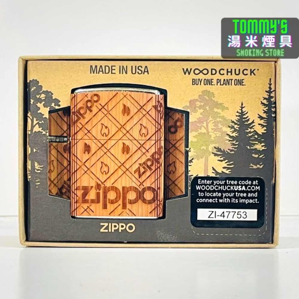 『實體店面🏠』正品美國Zippo打火機-WOODCHUCK『雪松木貼片』鍍鉻刷舊-型號49331-湯米煙具-細節圖8