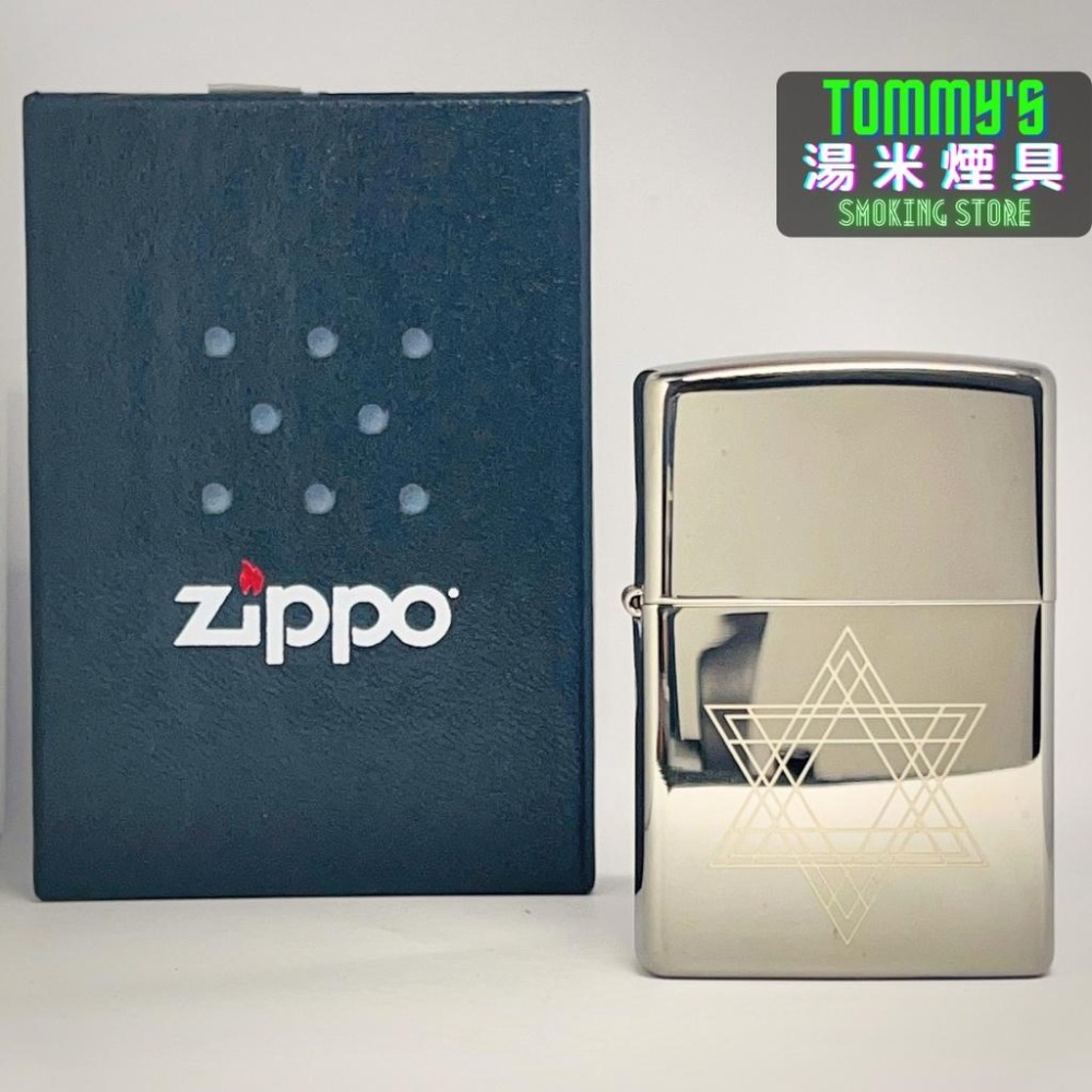 『實體店面🏠』正品 美國 ZIPPO打火機-Star of David『大衛之星』黑冰鏡面-型號49685-細節圖7