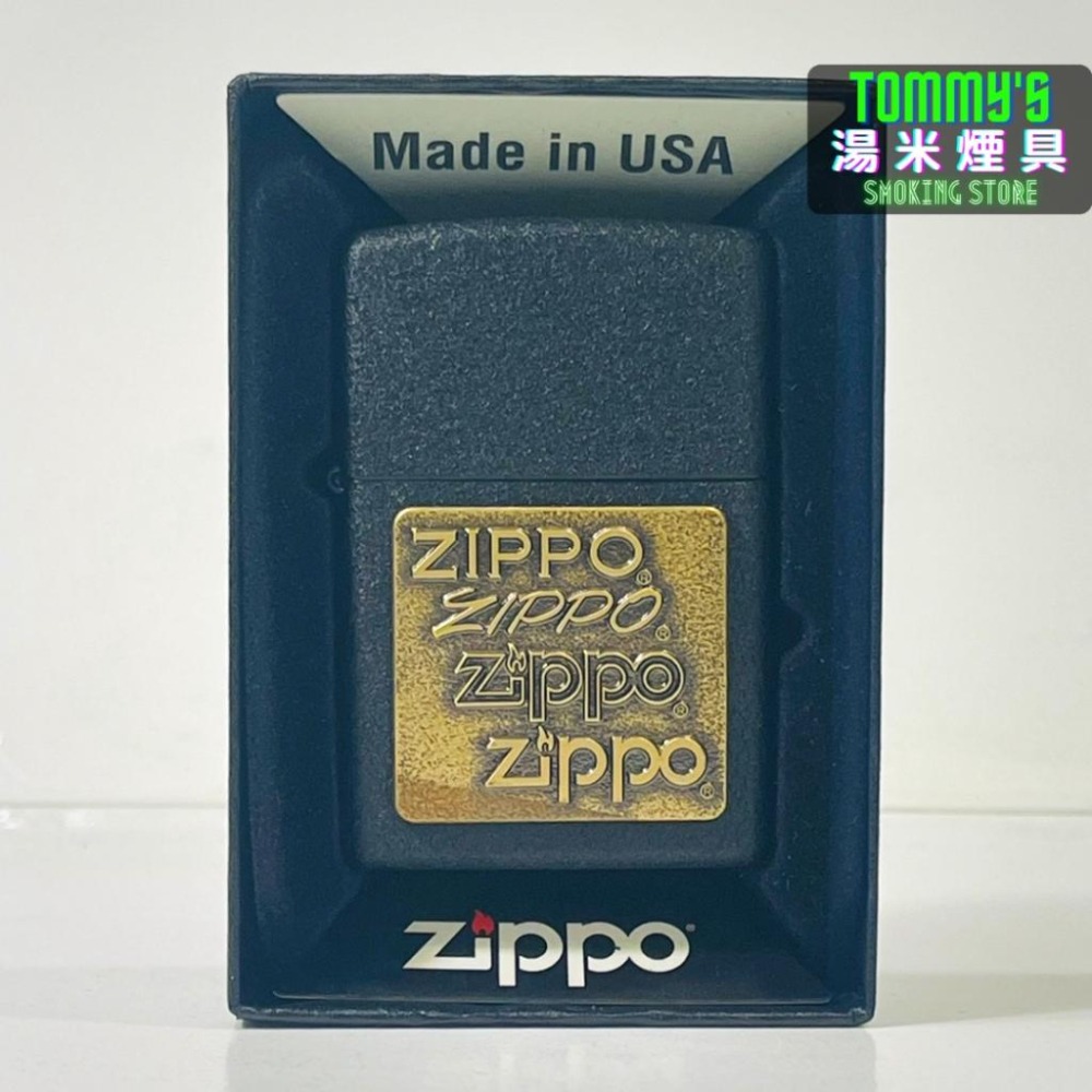 『實體店面🏠』正品 美國 ZIPPO 打火機-4代LOGO浮雕『黑裂紋黃銅貼片 』型號362『湯米煙具』-細節圖8
