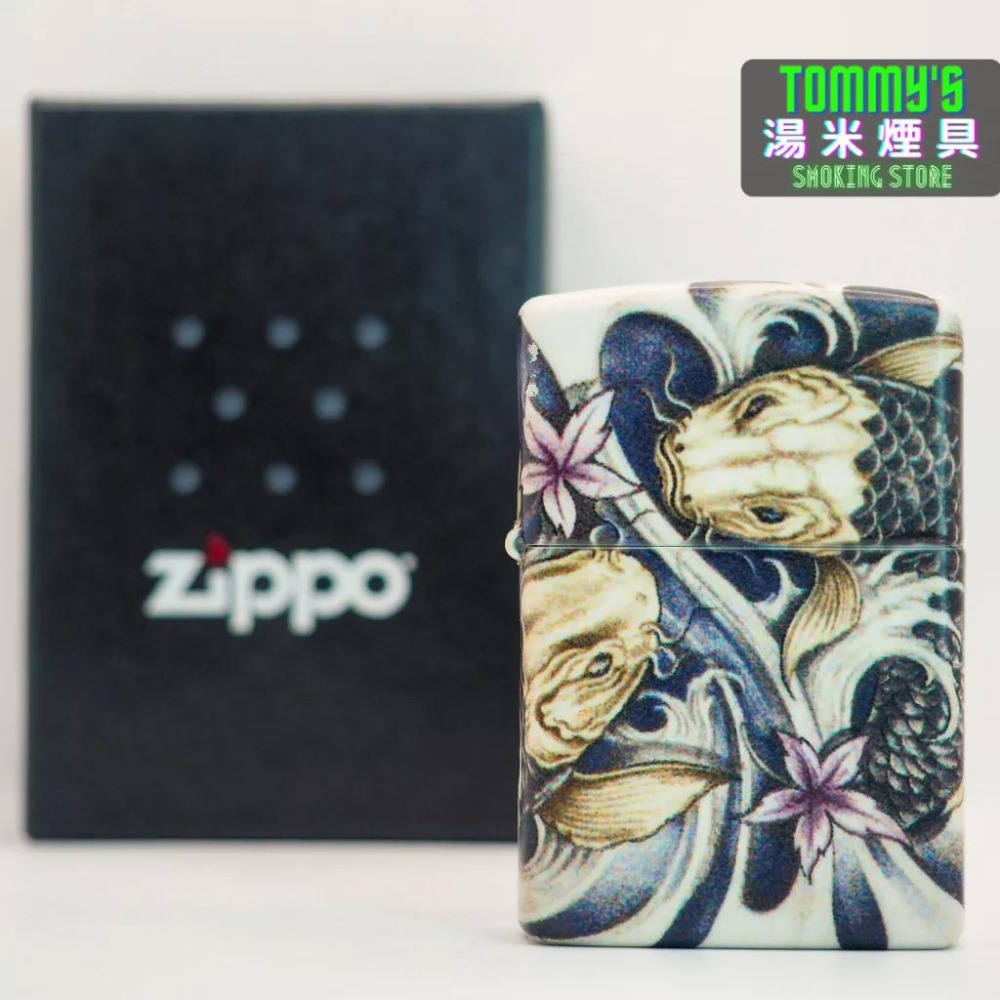 『實體店面🏠』美國 Zippo 打火機『錦鯉魚』540彩色工藝 型號48393『湯米煙具』-細節圖6