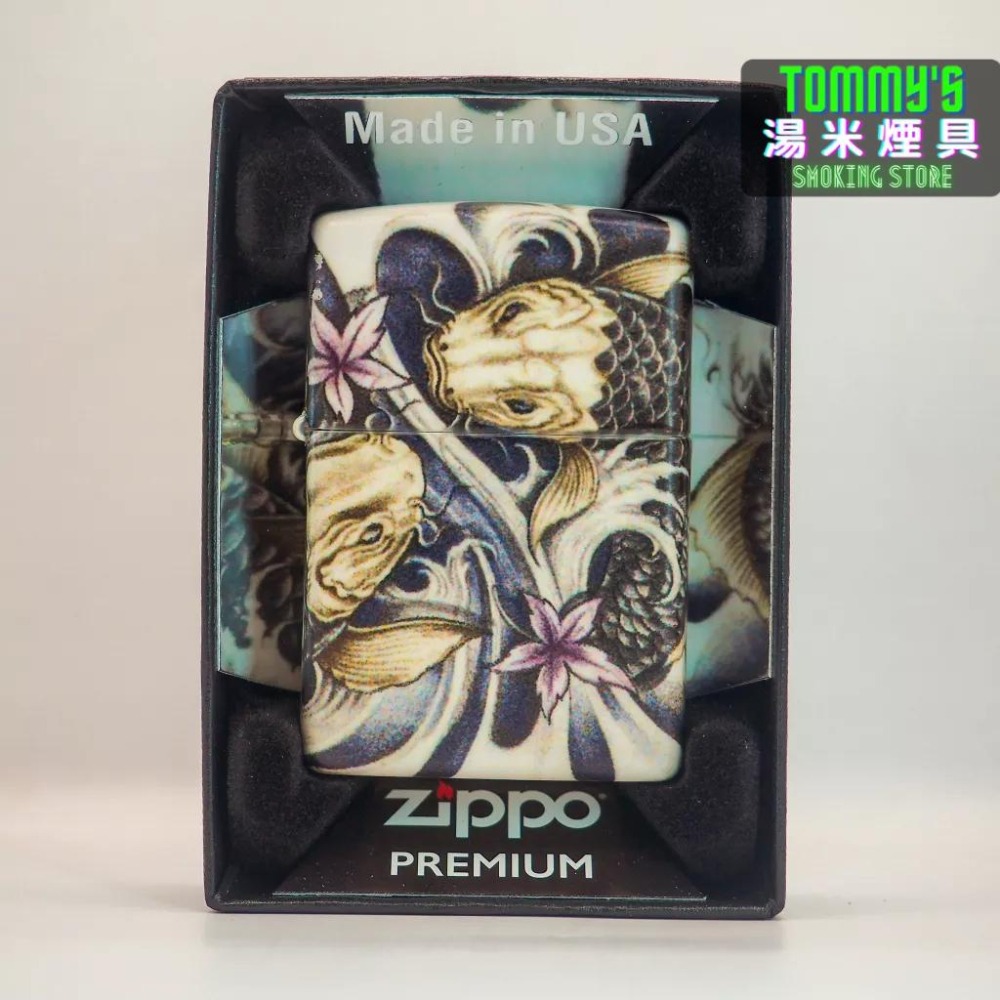 『實體店面🏠』美國 Zippo 打火機『錦鯉魚』540彩色工藝 型號48393『湯米煙具』-細節圖8