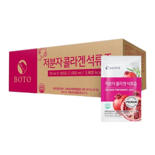 現貨 韓國 BOTO膠原蛋白紅石榴飲 低分子 膠原蛋白 紅石榴汁 boto膠原蛋白 美顏 (100包) 一單最多兩箱