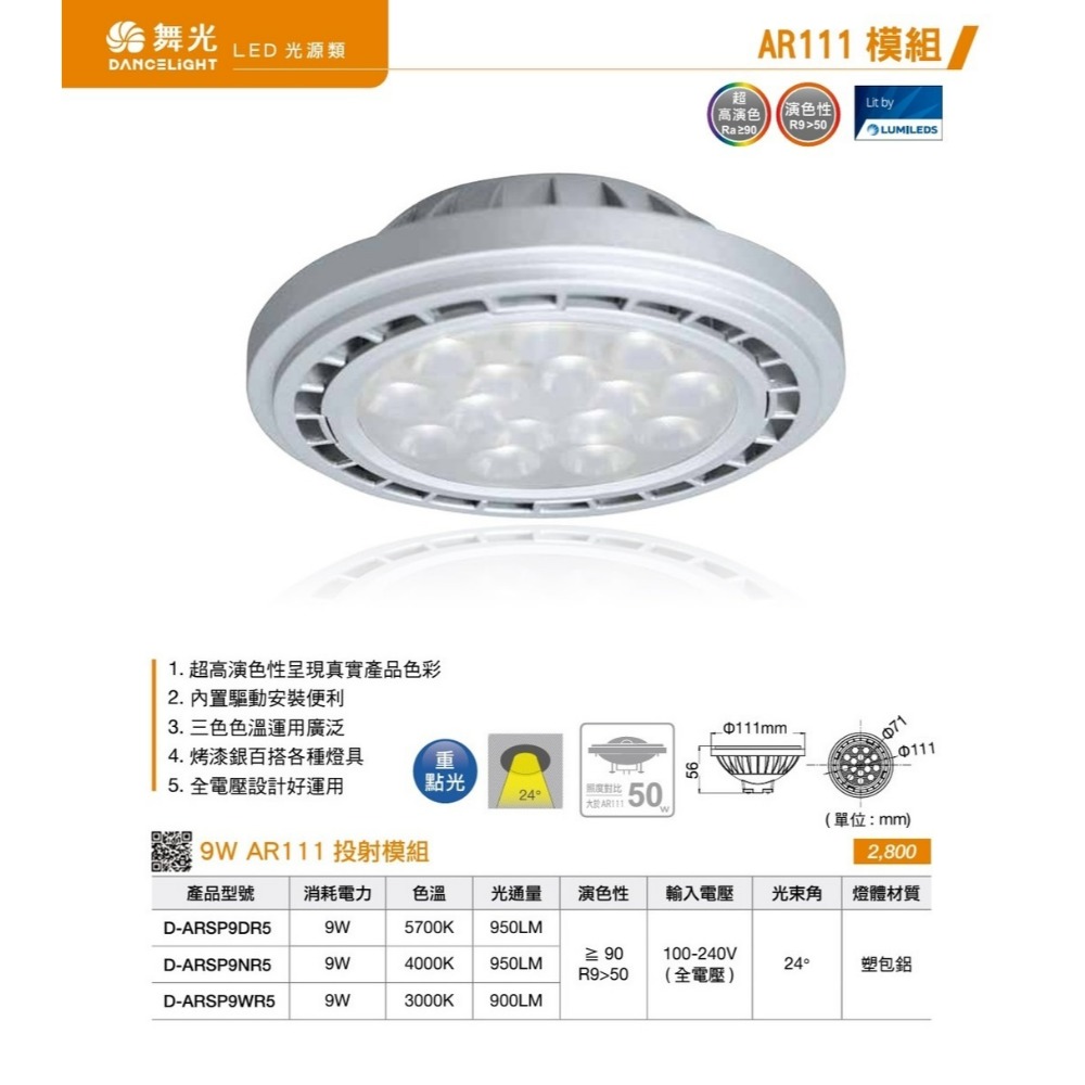 9W 銀殼 窄角