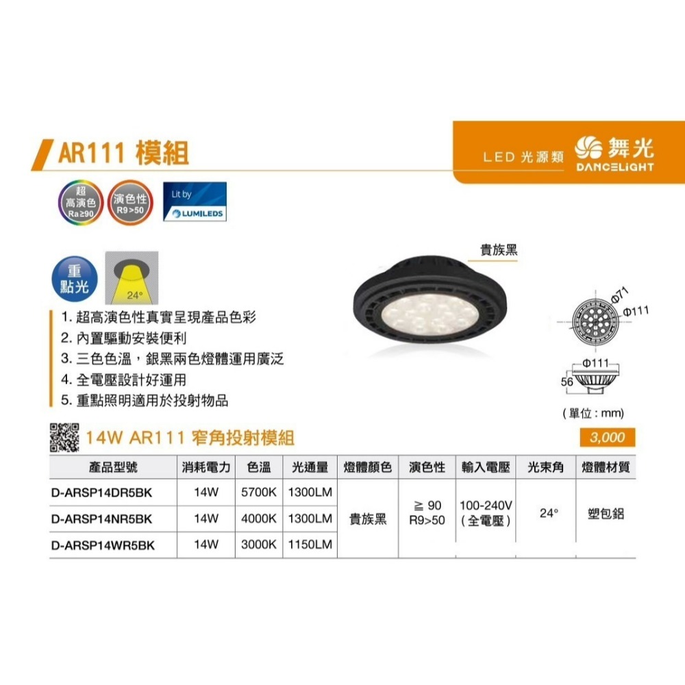 14W 黑殼 窄角