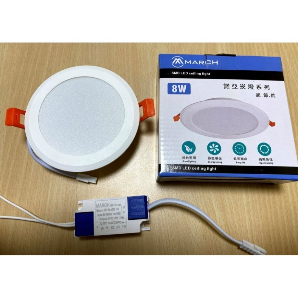 含稅 MARCH LED 薄型崁燈 諾亞 9.5/12/15cm 8W/12W/15W (黃光/自然光/白光) 全電壓-規格圖5