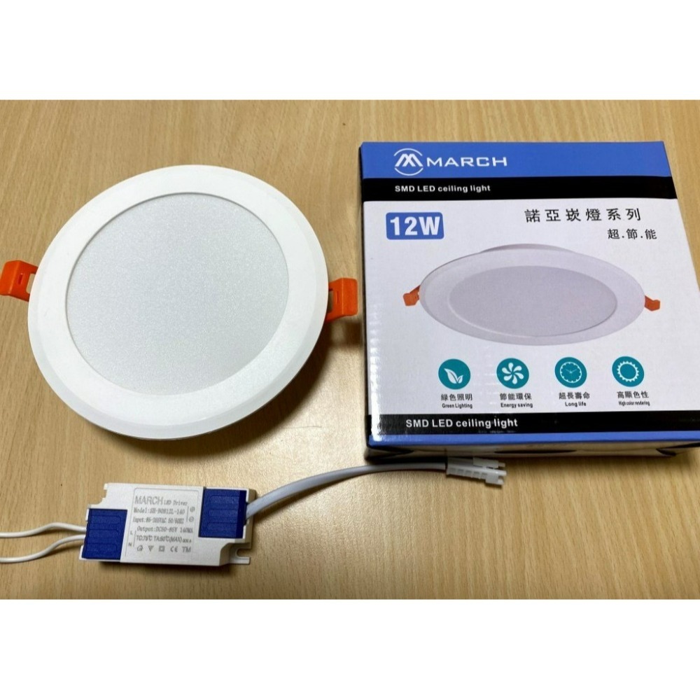 含稅 MARCH LED 薄型崁燈 諾亞 9.5/12/15cm 8W/12W/15W (黃光/自然光/白光) 全電壓-規格圖5