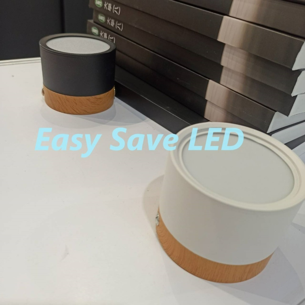 含稅 KAOS LED 平面 防眩 木紋 吸頂燈 筒燈 白/黑 9W/12W (黃光/自然光/白光) 全電壓-細節圖2