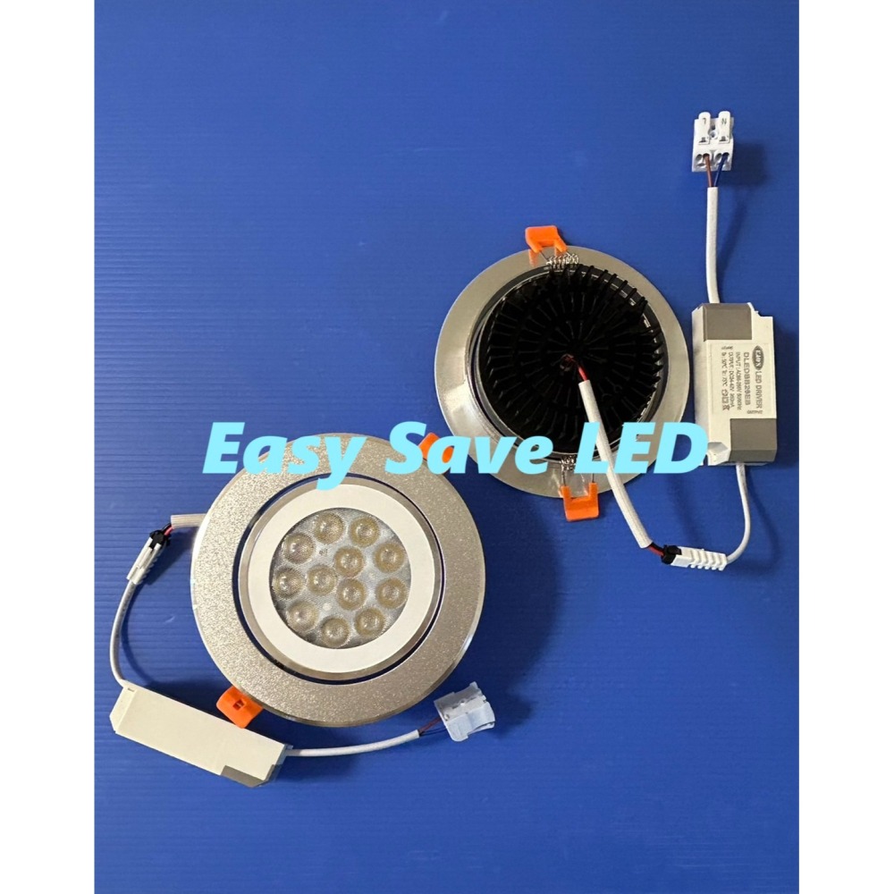 含稅 KAOS LED崁燈 投射燈 質感鋁材 冷鍛散熱器 12cm 9W/12W/15W 白殼/黑殼/銀殼-細節圖3