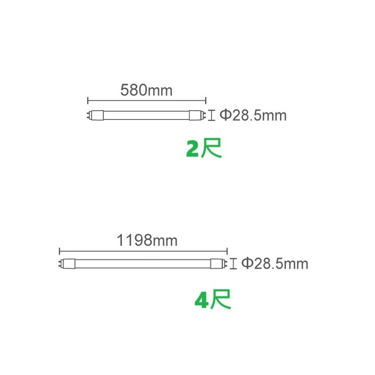 含稅 DANCELIGHT 舞光 LED T8 高光效 節能標章 燈管 2尺 6.5W、4尺 13W 雙邊入電 全電壓-細節圖6