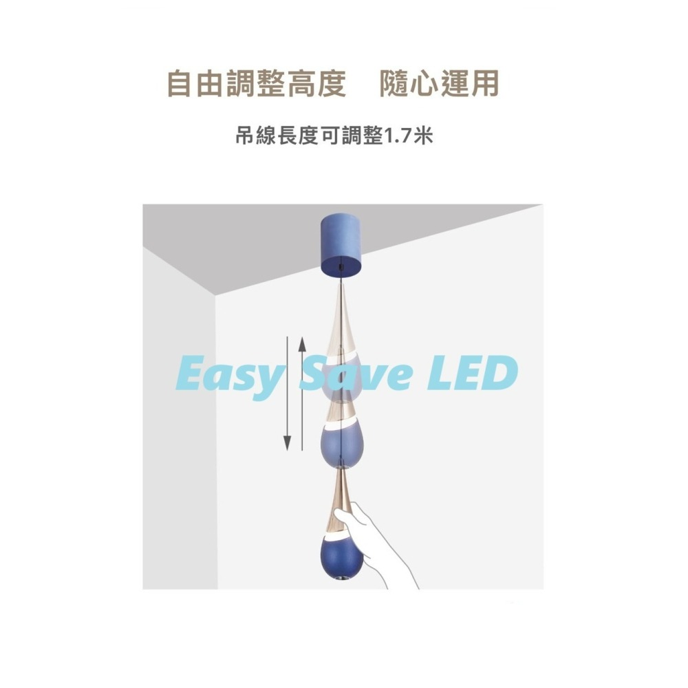 含稅 DANCELIGHT 舞光 LED Ra90 雨露吊燈12W 環境光4000K 重點光3000K 限裝裝潢板使用-細節圖3
