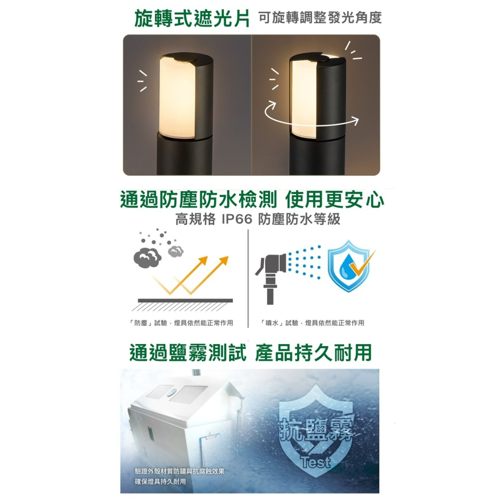 含稅 Dancelight 舞光 IP66 費奇 戶外草皮燈 50cm 12W 3000K黃光 步道燈.庭園燈-細節圖5