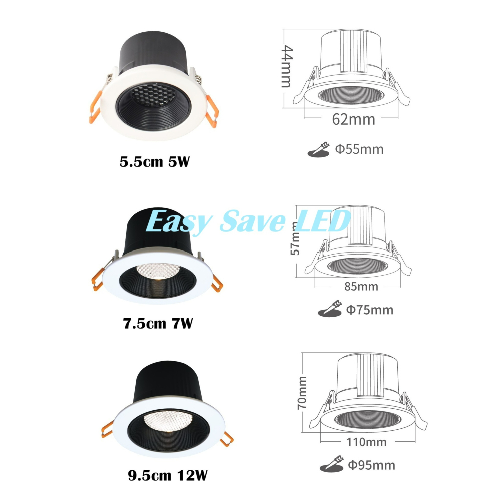 含稅 Dancelight 舞光 高演色性 馬修蜂巢防眩崁燈 5.5cm 5W 7.5cm 7W  9.5cm 12W-細節圖4