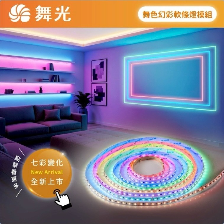 含稅 Dancelight 舞光 DC24V 室內專用 舞色幻彩軟條燈模組 燈帶 8W/米 5米/捆 附遙控器
