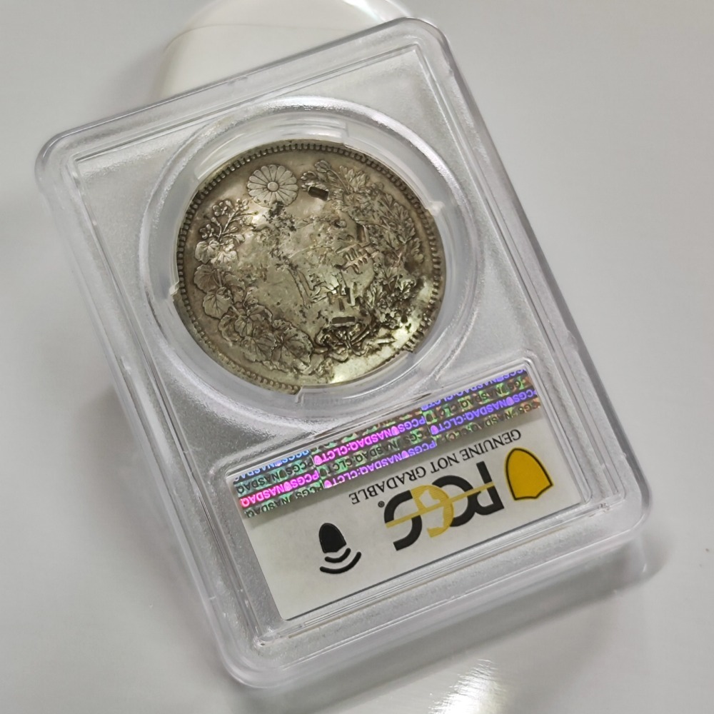 明治11年壹圓龍銀幣 大特年 PCGS VF98-細節圖2