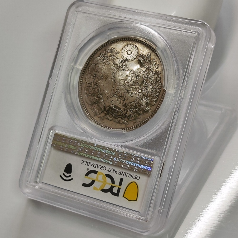 明治11年壹圓龍銀幣 大特年 PCGS VF98-細節圖4