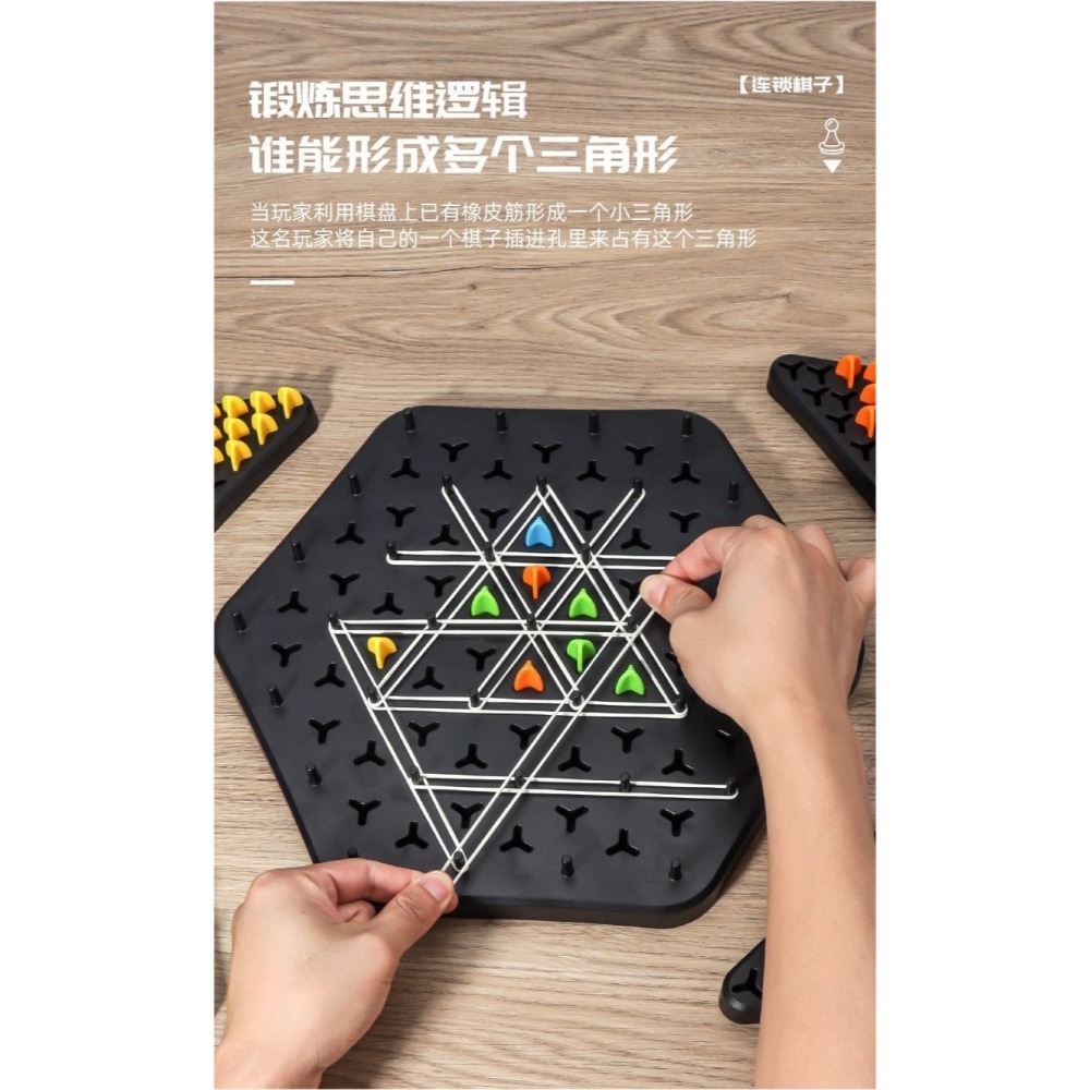 益智桌遊❤️連鎖三角棋互動遊戲-細節圖2