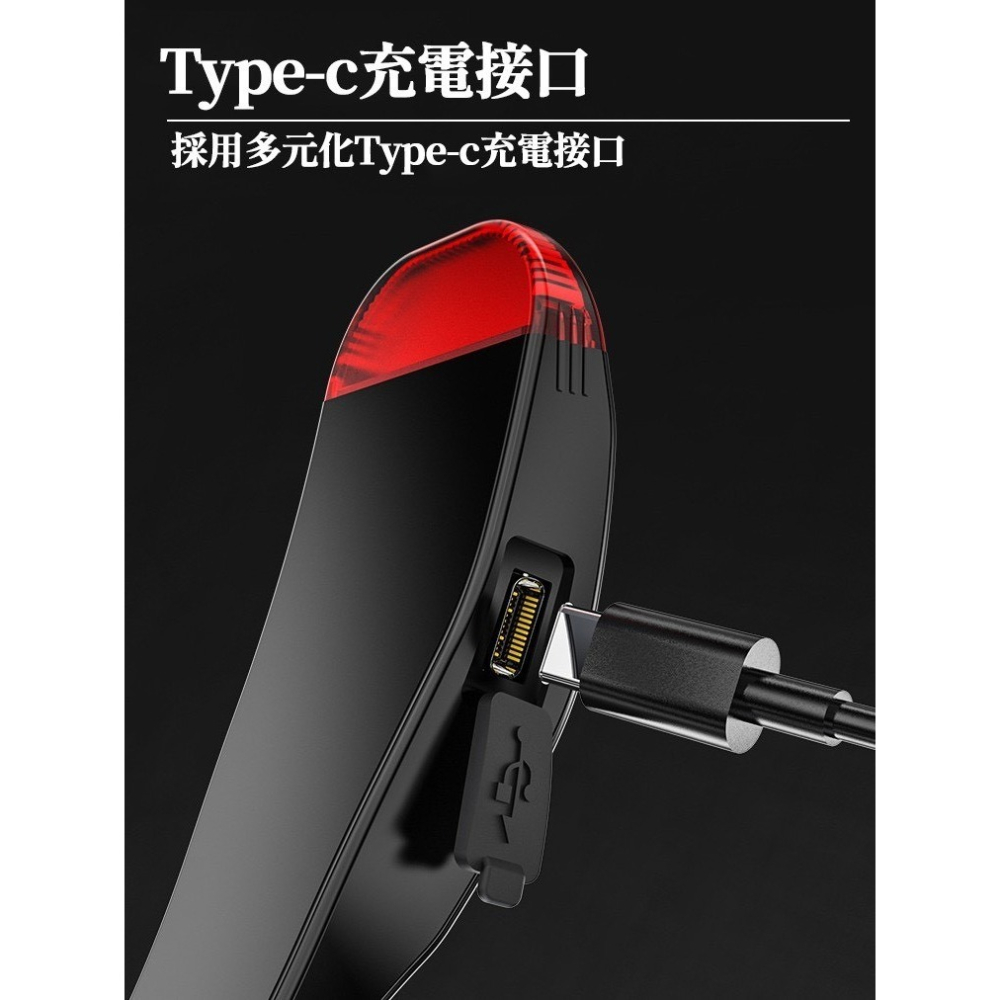 閱讀燈掛脖燈工作燈 掛肩燈 COB泛光頭燈 Type-C充電 跑步燈三擋調節尾部紅白光顯示-細節圖9