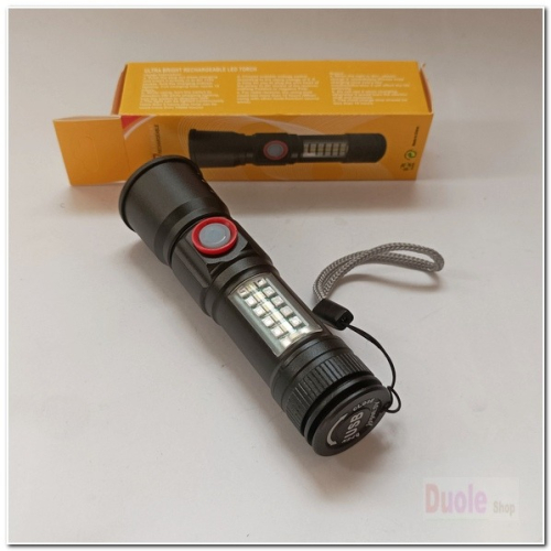 P50工作燈手電筒USB充電可調焦/P50超亮手電筒內含充電電池/超強光XH-P50/紅藍閃警示
