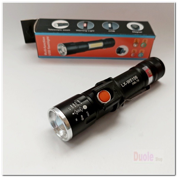 USB充電可調焦工作燈手電筒/CREE XM-L T6 超亮手電筒內含充電電池/後方強磁-細節圖2