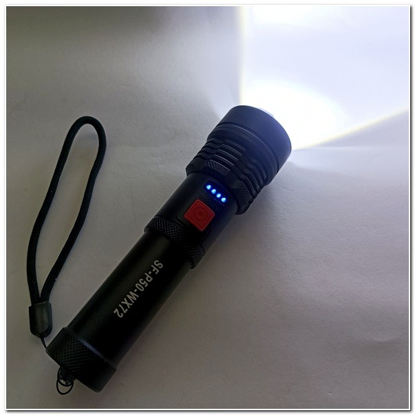 SF-P50-WX72 P50手電筒強光內建鋰電池 4燈電量指示 USB充電手電筒 P50手電筒 強光手電筒-細節圖4