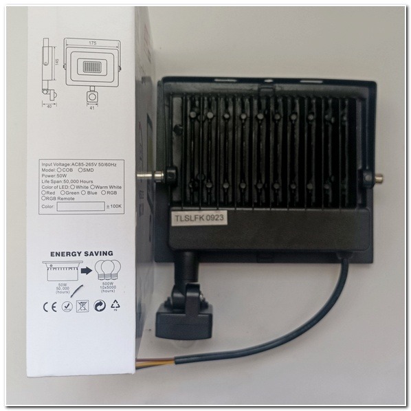 戶外人體感應 感應燈 50W 感應燈 投光燈 IP67 紅外線燈 3500流明 庭院燈 花園燈 插電感應 感應-細節圖3