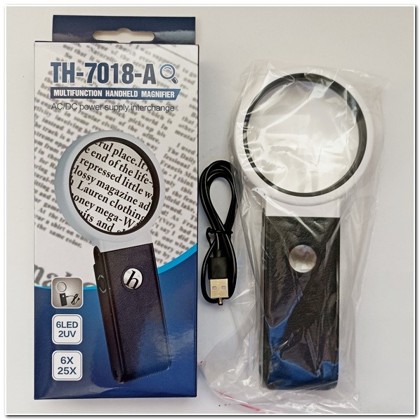 放大鏡折疊 8LED LED放大鏡燈/閱讀燈/照明燈 LED折疊式放大鏡 自帶燈 紫光驗鈔 折疊可立 手持放大鏡 放大鏡-細節圖2