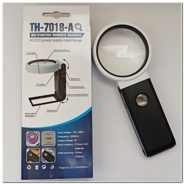 放大鏡折疊 8LED LED放大鏡燈/閱讀燈/照明燈 LED折疊式放大鏡 自帶燈 紫光驗鈔 折疊可立 手持放大鏡 放大鏡-細節圖6