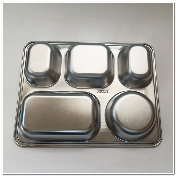 304不鏽鋼帶蓋 5格餐盤 正304 不銹鋼 菜盤 方盤 餐具 餐盒-細節圖3