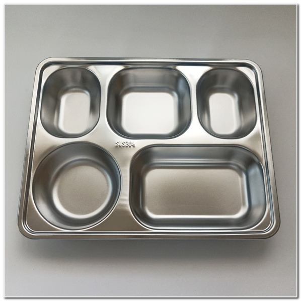304不鏽鋼帶蓋 5格餐盤 正304 不銹鋼 菜盤 方盤 餐具 餐盒-細節圖4