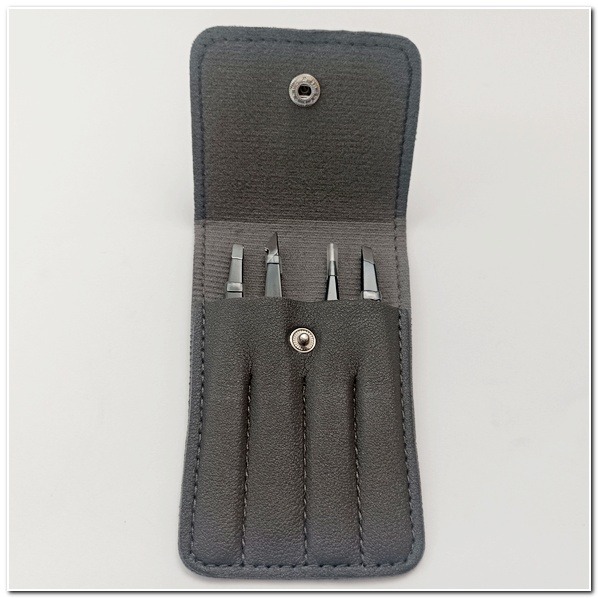 修眉夾4件套 美妝工具 修眉工具 修眉夾 不銹鋼斜口細口毛拔 斜口夾 眉毛夾 拔毛 鑷子 眉夾 鑷夾-細節圖2