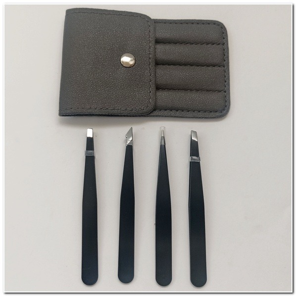 修眉夾4件套 美妝工具 修眉工具 修眉夾 不銹鋼斜口細口毛拔 斜口夾 眉毛夾 拔毛 鑷子 眉夾 鑷夾-細節圖3