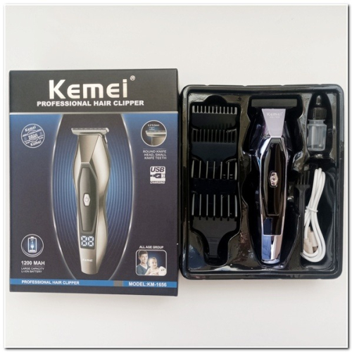 Kemei Km-1656專業理髮器 修剪器 理髮器 科美理髮剪充電式 電推剪/數字電量指示
