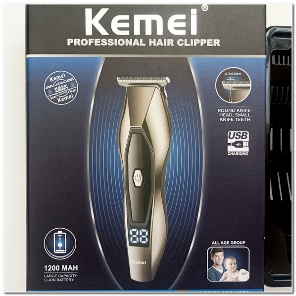 Kemei Km-1656專業理髮器 修剪器 理髮器 科美理髮剪充電式 電推剪/數字電量指示-細節圖3