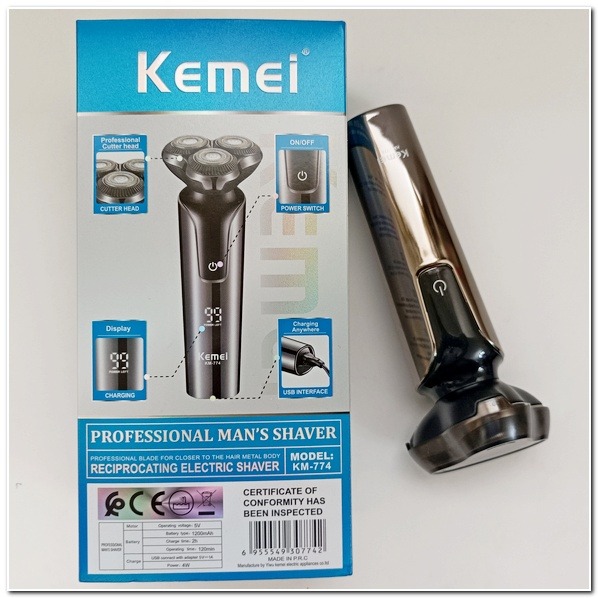 KEMEI 科美KM-774三刀頭旋轉剃鬚刀 電動刮鬍刀 充電式剔鬍刀 科美充電式刮鬍刀120分鐘/1200mAh大電量-細節圖9