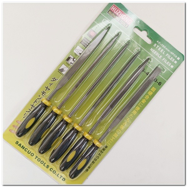 六入銼刀組 硬質材料 研磨鋼銼刀 修邊刀 研磨刀 磨棒 長度16cm/金剛銼刀6件組-細節圖2