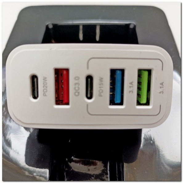 65W五口充電器 快速充電頭 手機充電頭 多孔充電頭 usb充電頭 手機通用充電器 手機充電器 PD快充頭-細節圖4