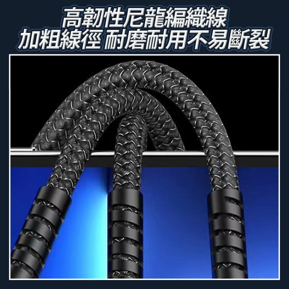 100W三合一 充電線 透明帶燈顯示 三合一充電線 安卓/Type-C 一拖三三合一充電線 安卓typec充電線-細節圖6